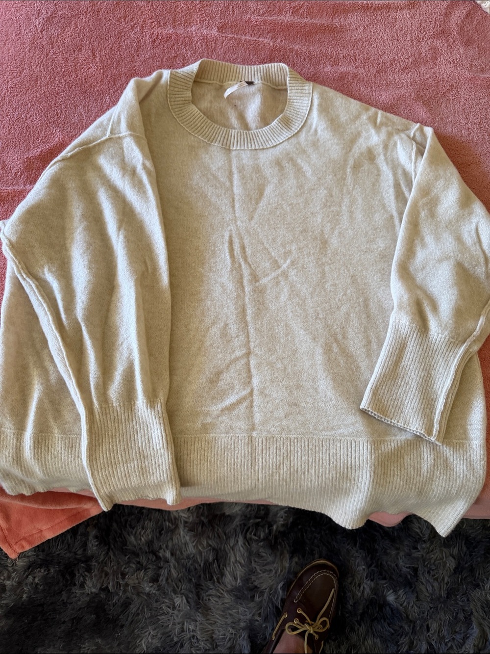 Free People Men's Crewneck Sweater — Light Beige